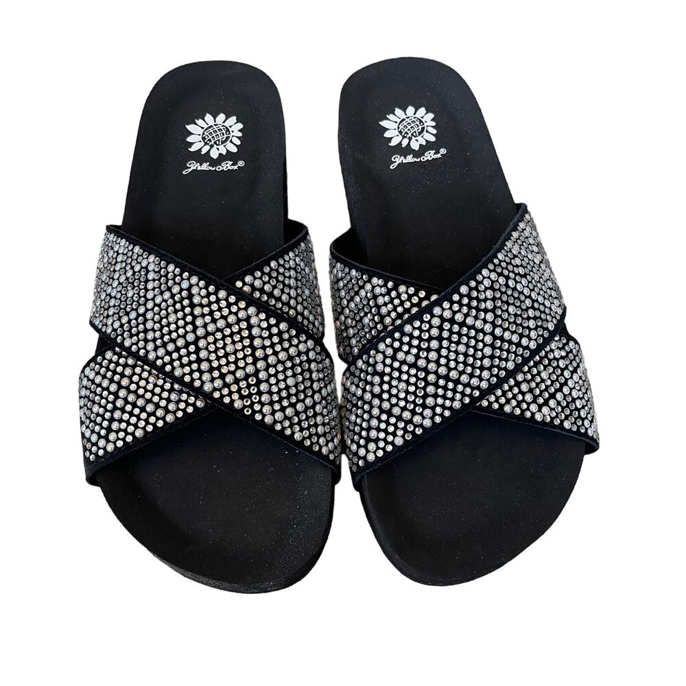 Yellow Box Harme Blingy Slides - New In Box - Size 8.5M